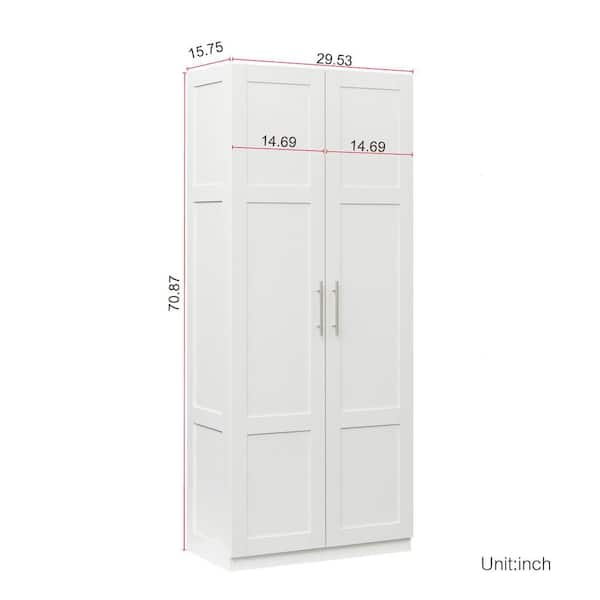 Pink Wooden Side Cabinet Open Organizer Shelves Utility Door Cabinet with Clothes Rail Wardrobe(51.02 x 15.98 x 31.3)