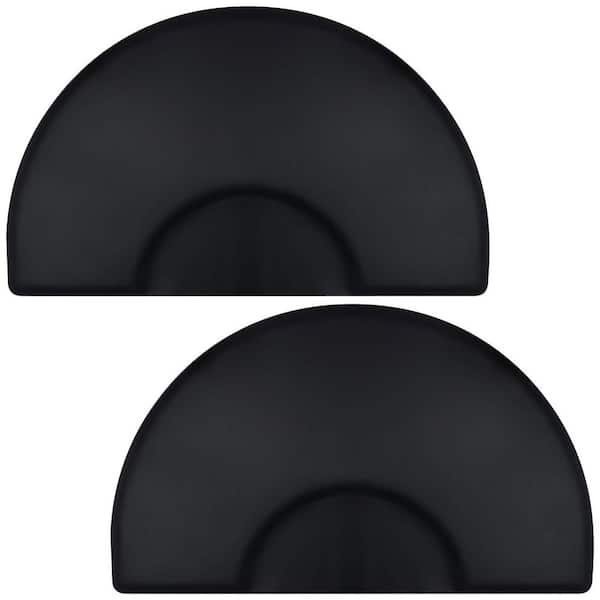 Saloniture Pack of 2 Black 36 in. x 60 in. x 1/2 in. Semi Circle Anti-Fatigue Mats