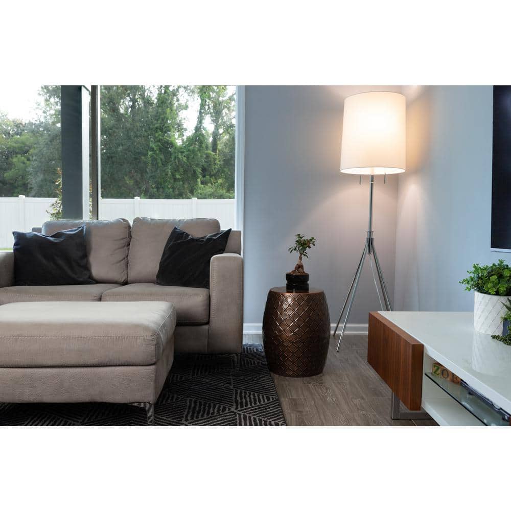 Braga Copper Finish Steel Stool Table Planter