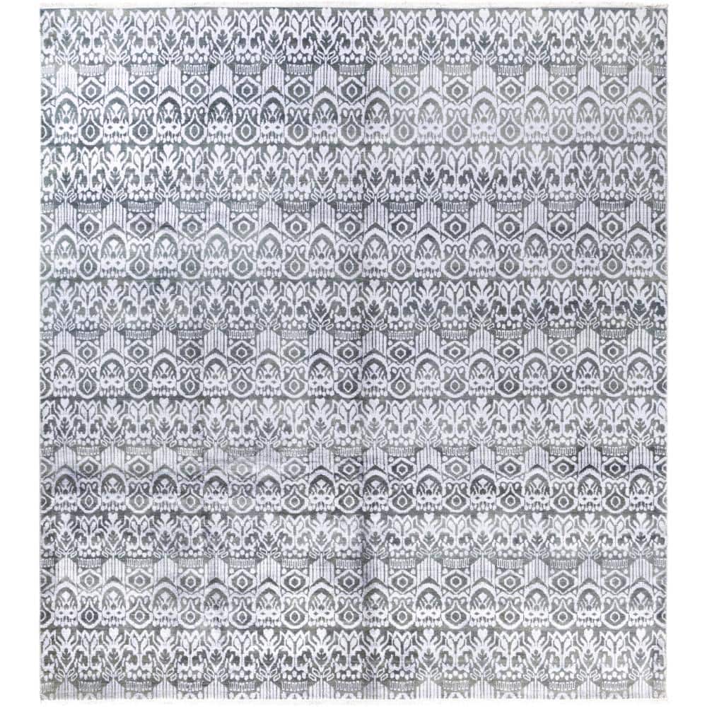 Ikat Ivory 9 X 12 Hand-Knotted Wool Silk Indoor Area Rug price history on PriceWatchPro