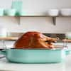 MARTHA STEWART 18 in. 5 qt. Enamel on Steel Roasting Pan in Red with  Roasting Rack 985119470M - The Home Depot