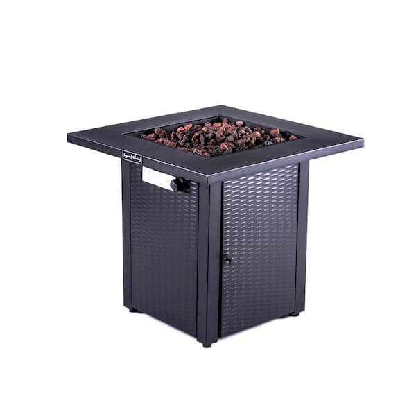Legacy Heating 28 in. Square 50000 BTU Steel Propane Fire Pit Table in Black