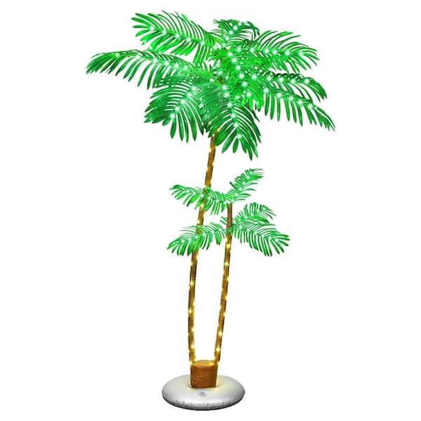 6 in. Artificial Green Indoor/Outdoor Palm Tree Lighted Christmas