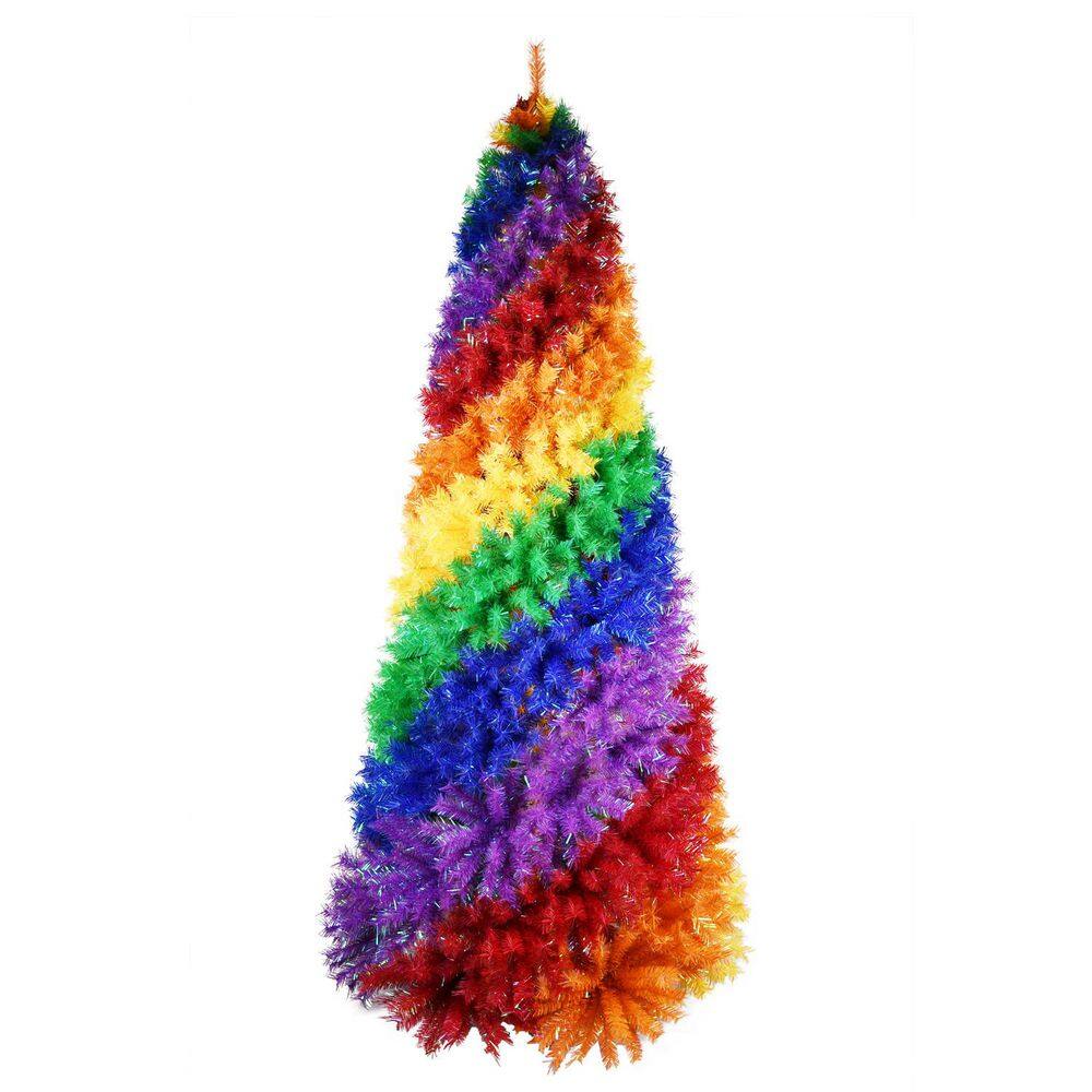 6 ft. Rainbow Spiral Artificial Christmas Tree with 1248 Branch Tips, Sturdy Metal Stand price history on PriceWatchPro