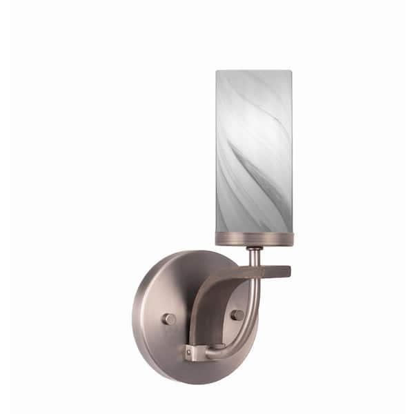 Unbranded Wensley 1-Light Graphite and Painted Distressed Wood-look Metal Wall Sconce