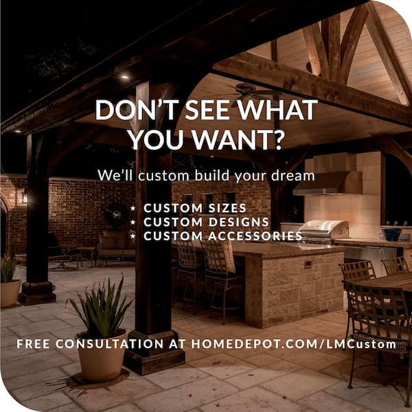 Pro Installed Market 14 ft. x 18 ft. Heavy Timber Outdoor Patio Shade Pavilion-Solid Roof Construction and Shingles