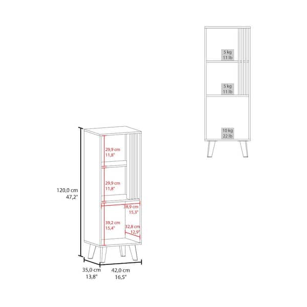 Siavonce Light Oak 8-Shelf Office Cabinet