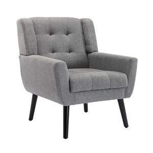 Light Gray Velvet Upholstered Accent Arm Chair (Set of 1)