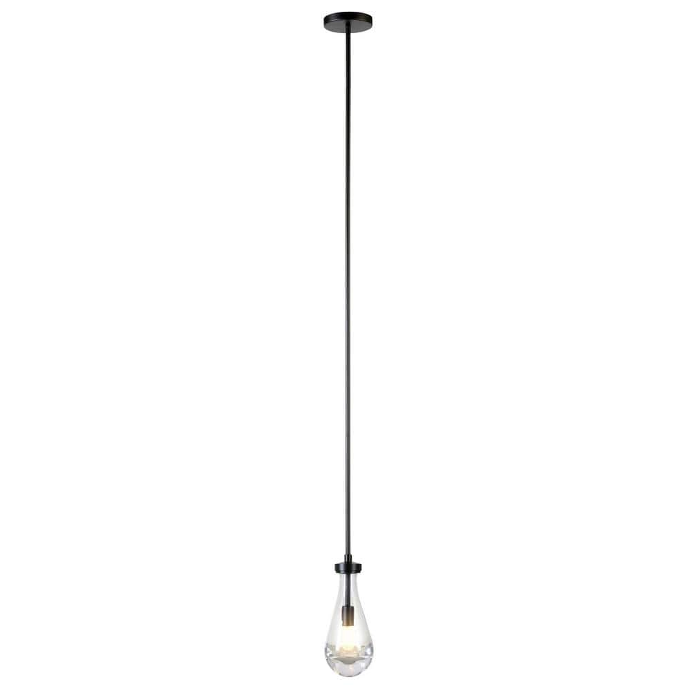 Pd1829 Meyer&Cross Twyla 1-Light Blackened Bronze Pendant Light with Glass ...
