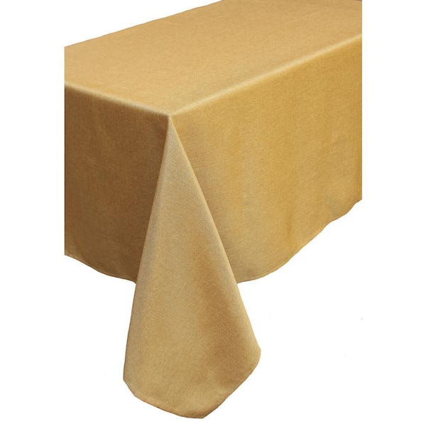 Gala Glistening Collection Easy Care Solid Color Tablecloth, 60 by 60 in. Gold