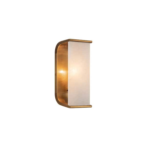 Abbott 10-in 1 Light 60-Watt Vintage Brass/Alabaster Vanity Light