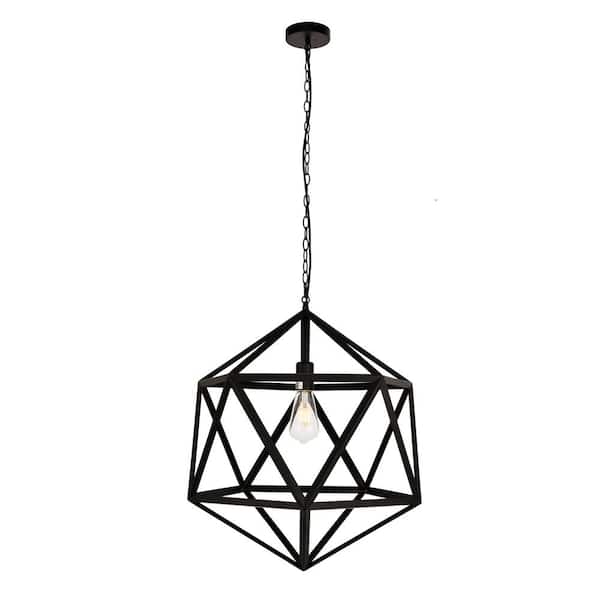 Unbranded Timeless Home 19.7 in. 1-Light Black Pendant Light, Bulbs Not Included