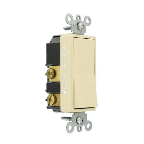 15-Amp 120/277-Volt Decora 4-Way Residential Grade Ac Quiet Rocker Switch, Ivory 5604-2I