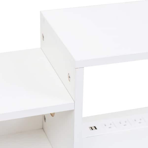 GOGEXX 65.35 in. White Floating /Wall Mount TV Stand Fits TV's up