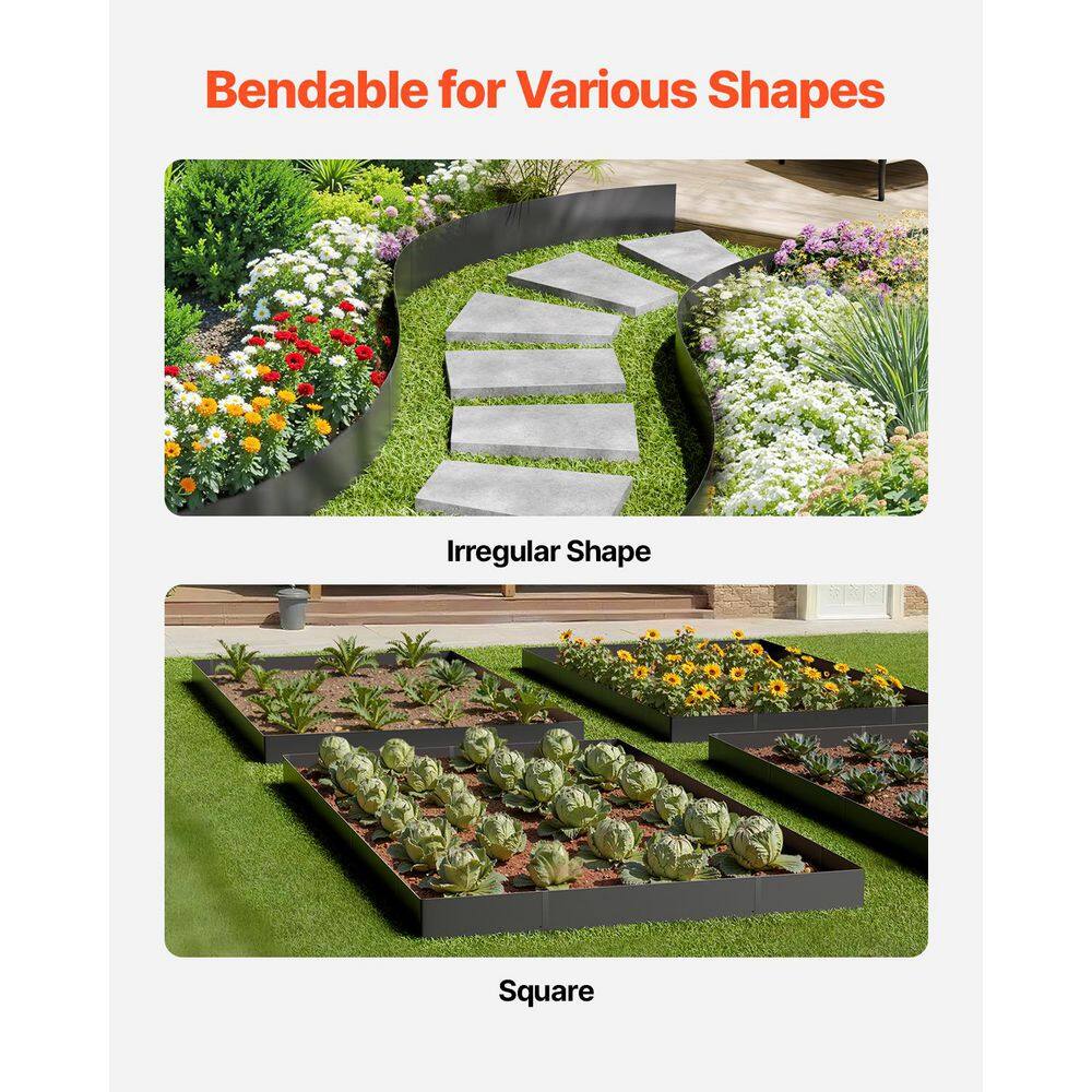Black Steel Hammer-in Landscape Edging with Clips