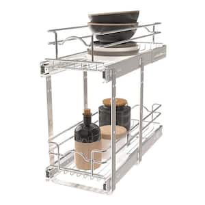 Chrome Kitchen Cabinet Pull Out Shelf Organizer, 9 x 22 In, 5WB2-0922CR-1