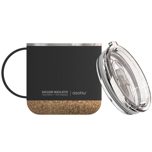ASOBU 16 oz. Black Stainless Steel Vacuum Insulated Travel Mug