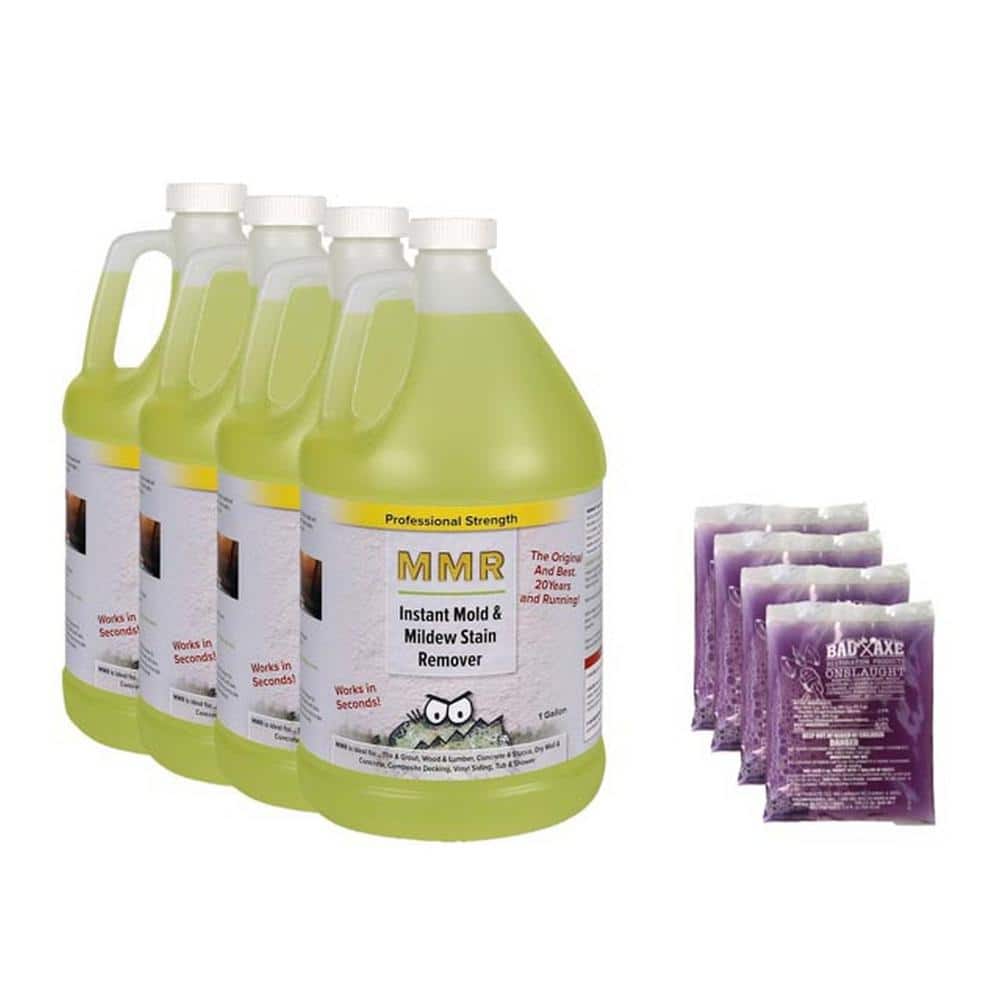 MMR Pro (4)1 gal. Instant Mold/Mildew Stain Remover and (4)2 oz