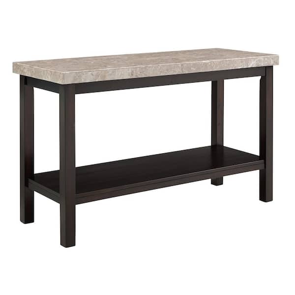 Picket House Furnishings Caleb 48 in. Espresso Rectangle Marble Console Table