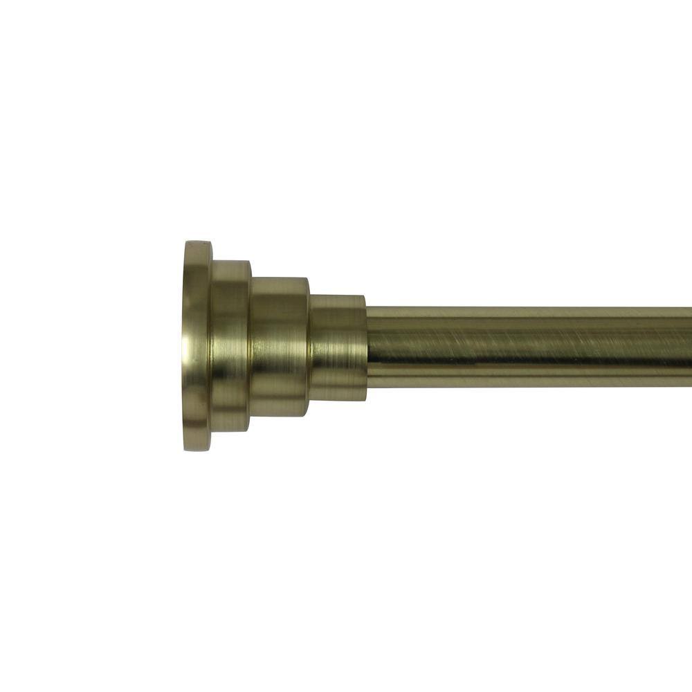 36 in. - 72 in. Adjustable 1 in. Single Curtain Rod in Gold with Stepped Cy