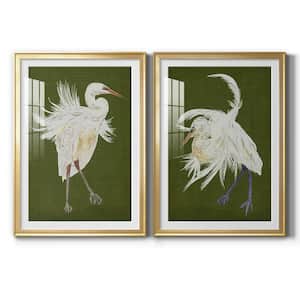 Heron Plumage III By Wexford Homes 2-Pieces Framed Abstract Paper Art Print 30.5 in. x 42.5 in. .