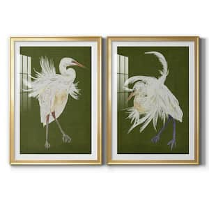 Heron Plumage III by Wexford Homes 2-Pieces Framed Abstract Paper Art Print 22.5 in. x 30.5 in.