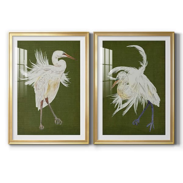 Heron Plumage III by Wexford Homes 2-Pieces Framed Abstract Paper Art Print 22.5 in. x 30.5 in.