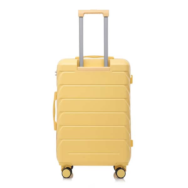 Tatahance 3-Piece Yellow ABS Hardside Spinner Wheel Luggage Set