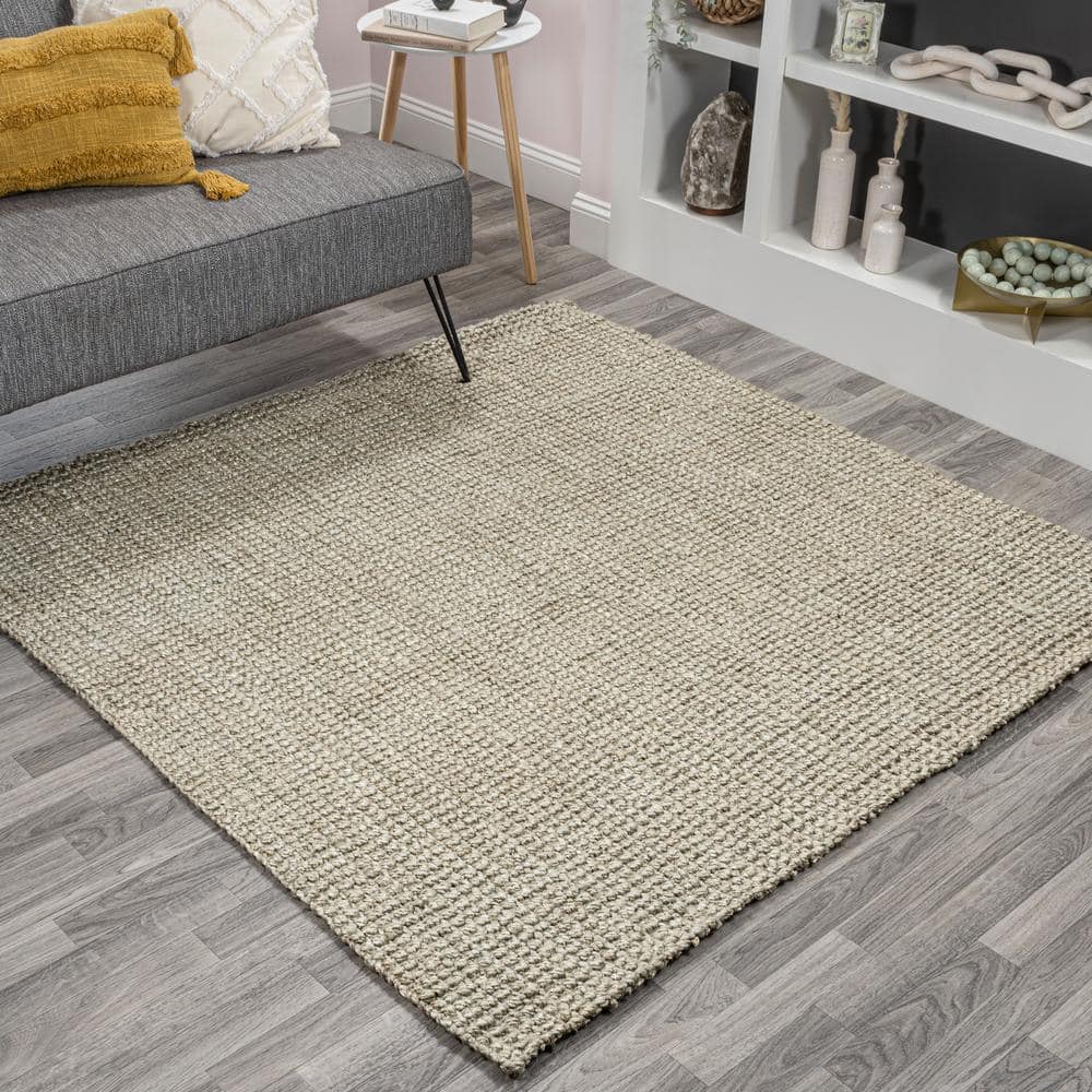 Pata Hand Woven Chunky Jute Gray 6 ft. Square Area Rug price history on PriceWatchPro