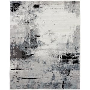 Grey Tones and White 2 ft. 6 in. x 10 ft. Area Rug