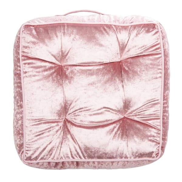 SAFAVIEH Primrose 18 in. x 18 in. Blush Polyfill Square Floor Pillow