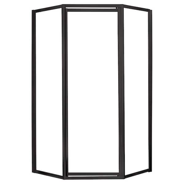 CRAFT + MAIN Tides 18-1/2 in. x 24 in. x 18-1/2 in. x 70 in. Framed Neo-Angle Shower Door in Oil Rubbed Bronze and Clear Glass