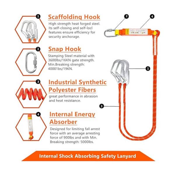 NVNOO Safety Harness Fall Protection Kit, Full Body Harnesses with