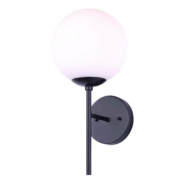 CANARM Kahlo 1-Light Matte Black Outdoor Wall Light Sconce