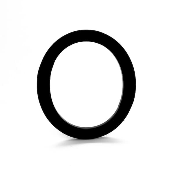 16 in. Black Aluminum Floating or Flat Modern House Number 0