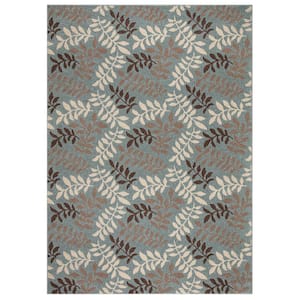Chester Leafs Blue 5 ft. x 7 ft. Area Rug
