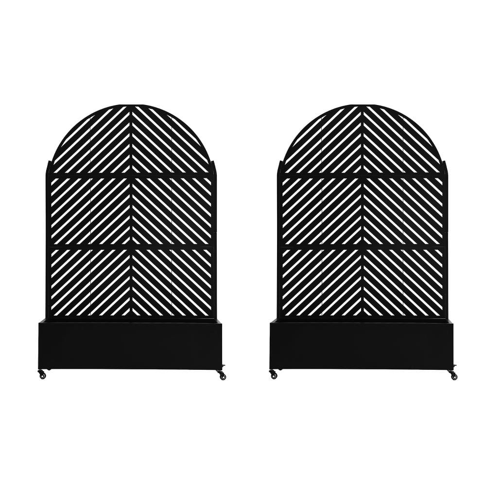 70.8 in. H × 47.2 in. W Black Arched Privacy Metal Garden Fence Screen Panels with Planter Box（2-Pack） price history on PriceWatchPro
