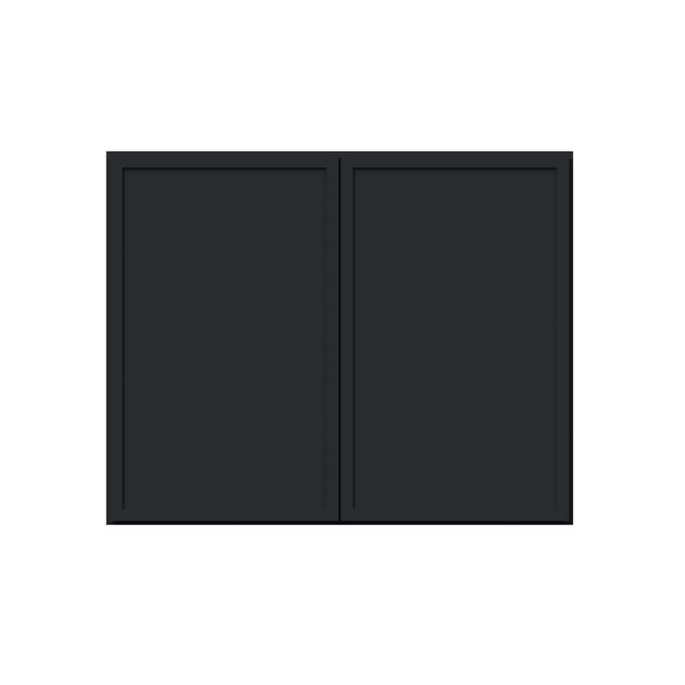 30 in. W x 12 in. D x 24 in. H RTA Solid Wood Frame Shaker Short Wall Kitchen Cabinet in Ebony Black price history on PriceWatchPro
