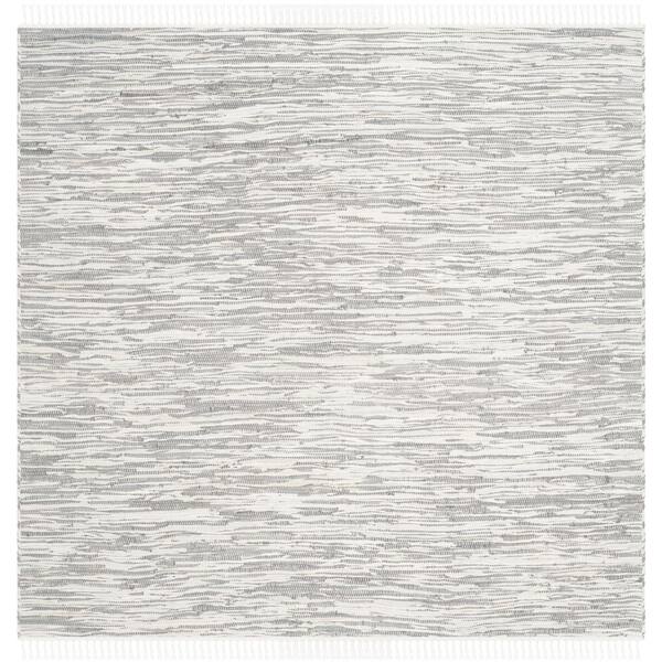 SAFAVIEH Montauk Silver 4 ft. x 4 ft. Square Solid Area Rug