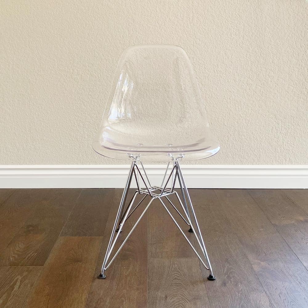 Mid-Century Scandinavian Matte Black Metal Side Chair with Low Back