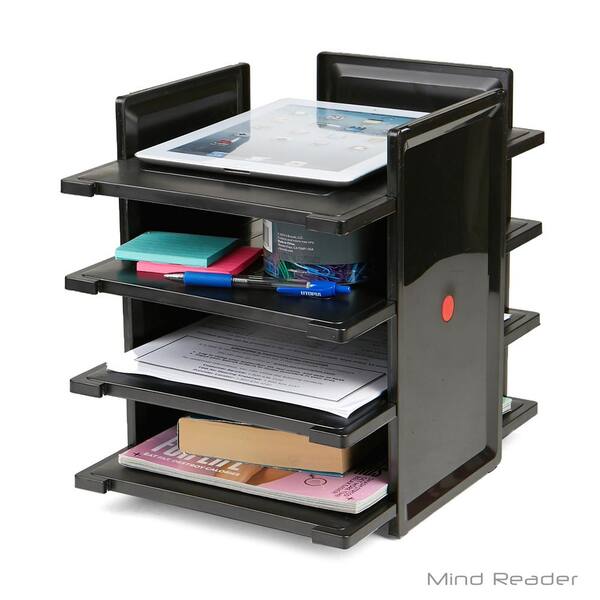 Mind Reader Wood Set Desk Organizer, Black (4-Piece) WDSET4-BLK - The Home  Depot