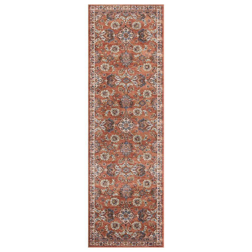Jordan 2 ft. 7 in. x 10 in. Orange Floral Pattern Runner Rug for High Traffic Entryway Kitchen Hallway price history on PriceWatchPro