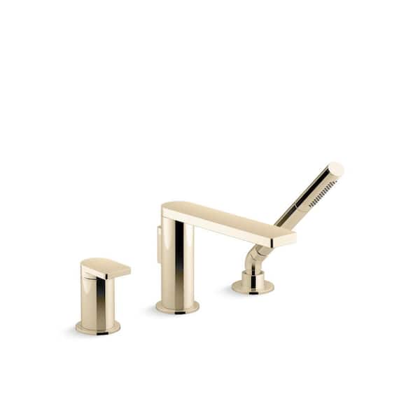 KOHLER Composed Single-Handle Wall Mount Roman Tub Faucet in Vibrant French Gold