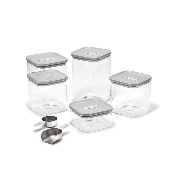 14-piece Gray Glass Airtight Container Set