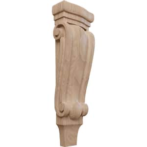 2-3/8 in. x 5-1/8 in. x 15-1/2 in. Unfinished Wood Mahogany Medium Traditional Pilaster Corbel
