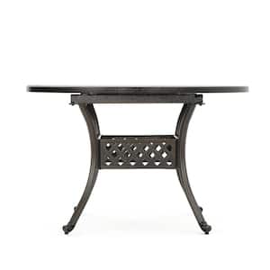 Round Aluminum Outdoor Dining Table with Extension
