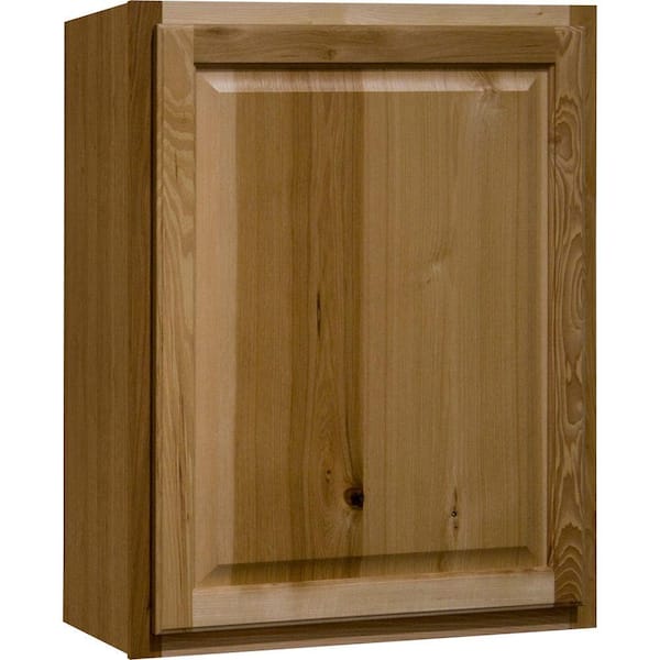 Hampton Bay Hampton 24 in. W x 12 in. D x 30 in. H Assembled Wall Kitchen Cabinet in Natural Hickory