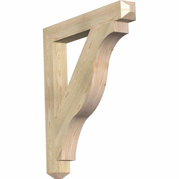 Ekena Millwork 4 in. x 36 in. x 32 in. Douglas Fir Funston Craftsman Rough Sawn Bracket