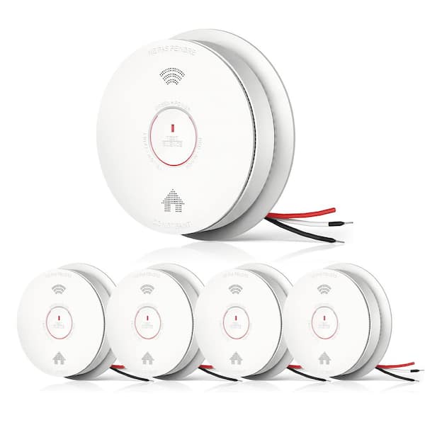 Hardwired connected Smoke and Carbon Monoxide Detector with 2 AA Batteries Back Up, Voice Alert Smoke & CO Alarm, 4-Pack