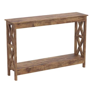 Safdie and Co. 47.25 in. Rectangle Reclaimed Wood Wood Console Table with Shelves